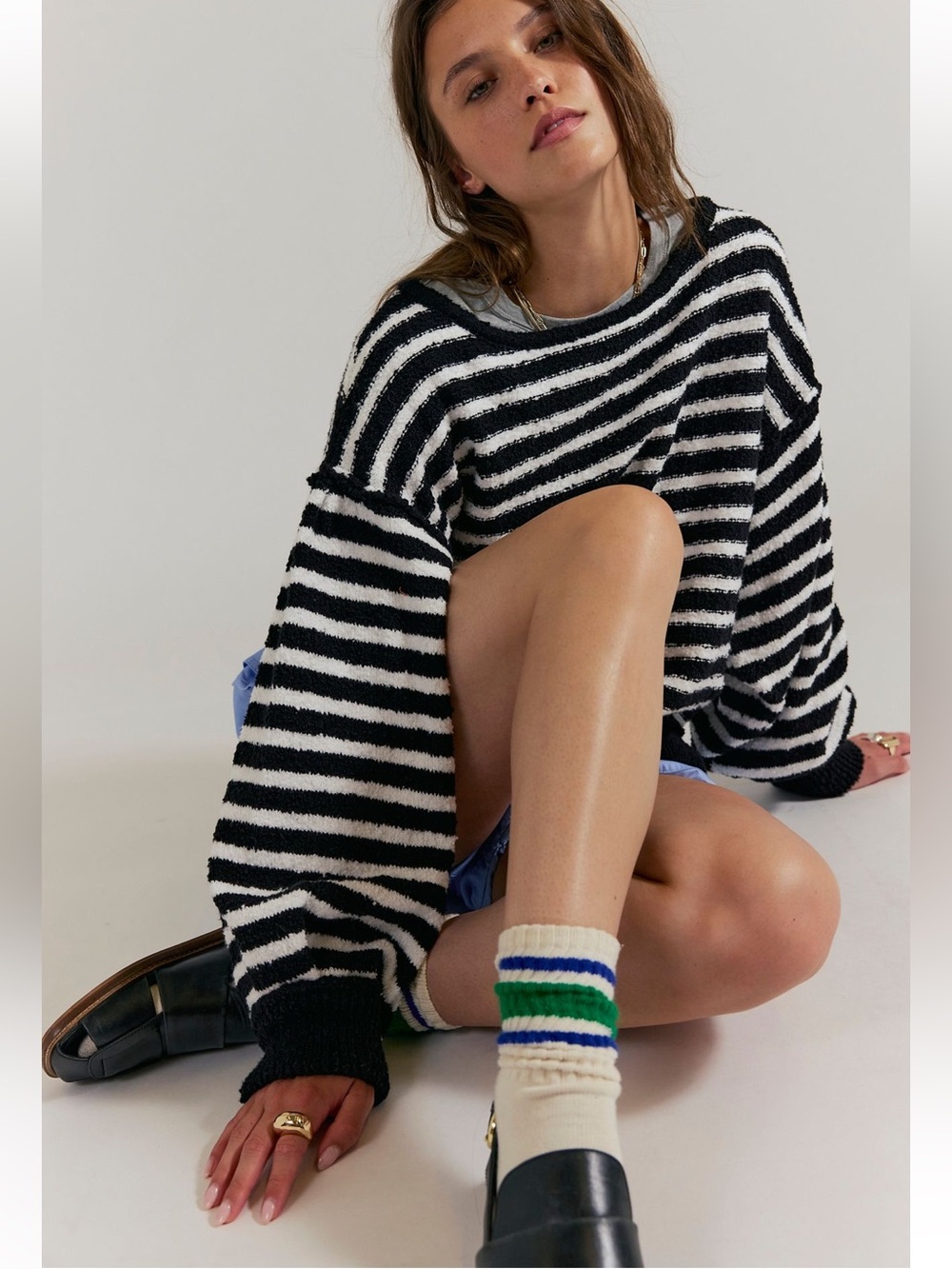 Free People We the Free Tip Top Stripe Pullover